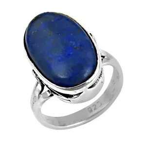 925 Silver <b>Lapis</b> <b>Lazuli</b> <b>Ring</b> for Women Elegant Gemstone Pearl Jewelry - Product Image 1
