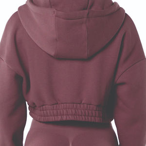 Sweats à capuche décontractés surdimensionnés pour femmes à manches longues en molleton cordon de serrage léger hauts pullover confortable athlétique recadrée - Product Image 6