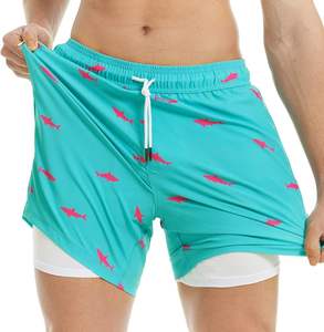Custom <b>Men's</b> Sporty Beach <b>Shorts</b> Water-Responsive Sublimation Printed <b>Swim</b> Trunks <b>Patterns</b> Logos Fashionable Lined Water - Product Image 4