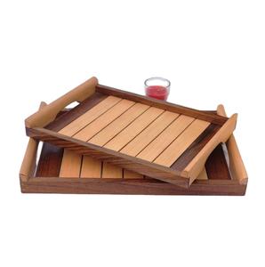 Plateau de service de Type plié antique Offre Spéciale assiettes en bois d'acacia plateau de service en bois pour fournitures de restaurant et d'hôtel de maison de mariage - Product Image 5