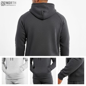 Nueva venta al por mayor 2025 pulóver Sudadera con capucha logotipo personalizado en blanco 100% algodón sudaderas con capucha Color sólido pulóver Sudadera con capucha para hombres Reversible - Product Image 5