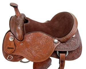 Ensemble de selles de cheval en cuir véritable de qualité supérieure, assorti parfaitement à la tack de course anglaise Western Endurance - Product Image 1