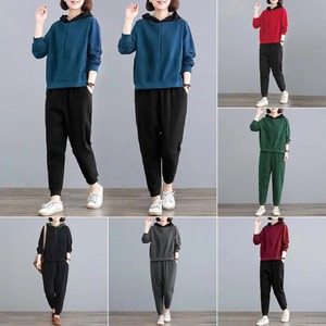 Conjunto de pantalones superiores de manga larga, conjunto de pantalones con capucha acogedores para mujer, chándal de manga larga con cremallera y cintura elástica, suave y cálido para otoño - Product Image 4