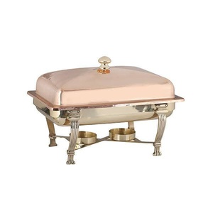 Ensemble de plats chauds en acier inoxydable à couvercle roulant de 4 L et 8 L, chauffe-plats à gaz, cuiseur vapeur, traiteurs de mariage, hôtels, restaurants - Product Image 5