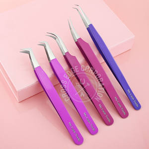 Best Choice Fiber Tip Eyelash Extension Tweezers 45° Isolation Slim Tip 90° Volume Lash Nonslip Grip Strong Hold <b>Tool</b> - Product Image 1