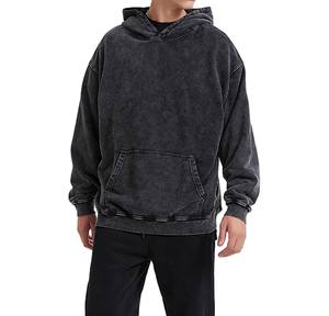 Meilleure qualité hommes vêtements décontractés sweats à capuche Slim Fit 500 GSM lavage à l'acide conception personnalisée plaine couleur unie avant à capuche Direct Pakistan - Product Image 3