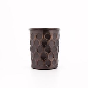 Gobelet en verre élégant de 12oz en cuivre fait main avec finition martelée classique pour les cadeaux de fête - Product Image 3