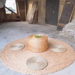 Natural Hyacinth Product Straw Carpets Living Room Decoration Wicker Rug Vietnam Manufacture Water Hyacinth Rugs - Product Image 5