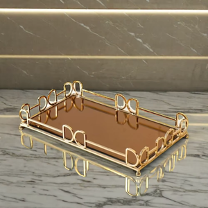 Antique <b>Mirror</b> & Stainless Steel Serving <b>Tray</b> for Household and Hotel Use New Arrival Latest Quality - Product Image 1