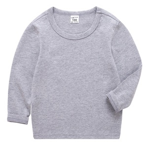 100% algodón Camiseta de manga larga para niños Camisetas de manga larga para bebés en blanco - Product Image 5