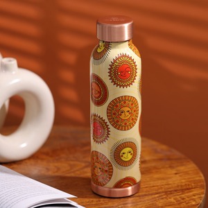 Sun Motif Printed Copper <b>Water</b> <b>Bottle</b> with Leak-Proof Lid - Product Image 2