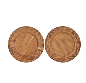 แผ่นชาร์จไม้ขนาด13นิ้วแผ่นชาร์จลายไม้ตกแต่งโต๊ะสีสำหรับงานเทศกาล - Product Image 2