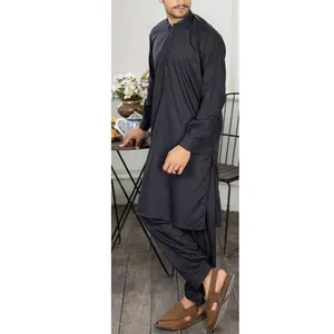 Fábrica de Fornecimento Designer Shalwar kameez Dos Homens Conjuntos Material de Qualidade Premium Feito Shalwar Kameez Suit Dos Homens