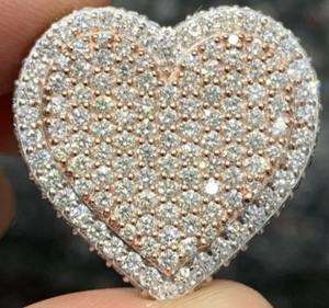 Anillo de plata esterlina con forma de corazón de moissanita, hermoso anillo de compromiso, anillo personalizado de moissanita - Product Image 1