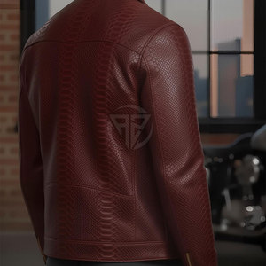 Chaqueta de Cuero Vacuno Repujado de Primera Calidad, Logotipo Frontal, Construcción Duradera, Textura Refinada, Chaqueta de Invierno Ligera y Ecológica para Hombre - Product Image 4