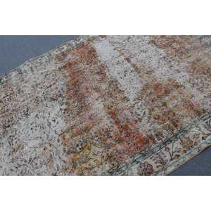 Alfombra Turca Vintage Grande de 6.3x9.5 pies, Alfombra Abstracta Marrón Naranja - Product Image 5