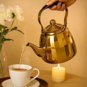 กาต้มน้ำทองเหลืองคุณภาพพรีเมียม สไตล์คลาสสิก ทนความร้อน เป็นมิตรกับสิ่งแวดล้อม ความจุ 1.5 ลิตร พร้อมฝาปิด สำหรับคนรักชาในทุกวัน ใช้งานสะดวก - Product Image 2