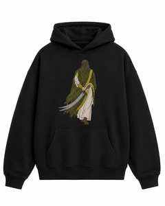 เสื้อฮู้ดโอเวอร์ไซส์ลายกราฟิกนักรบสำหรับทุกเพศ – เสื้อฮู้ดคลาสสิกโอเวอร์ไซส์ผ้าฝ้ายฟลีซพรีเมียมสำหรับทุกเพศ - Product Image 3