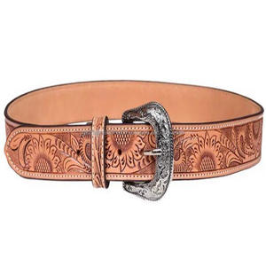 Personalized Genuine <b>Leather</b> Western Hand Tooled & Hand Painted Sunflower Design Floral Carving Cowboy <b>Belt</b> Removable Buckle - Product Image 3