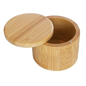 Salero de Madera Ecológico Hecho a Mano con Tapa Giratoria, Caja de Especias Plegable para la Organización de la Cocina - Product Image 1