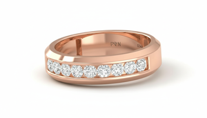 Bague en or 14 carats et diamants naturels à neuf pierres - Product Image 4