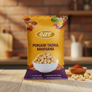GLEE Makhana (Noix de renard) rôti, saveur Punjabi Tadka épicée, faible en gras, texture semi-molle |   Collation riche en protéines sans gluten | - Product Image 4
