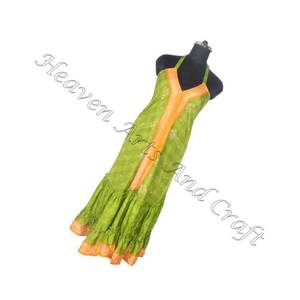 Robe longue et élégante en soie pour femme, tenue de soirée bohème vintage, sans manches, d'été - Product Image 1