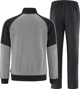 Ensemble de survêtement pour homme en molleton de coton/polyester de haute qualité avec rayures, logo personnalisé, fermeture éclair, survêtement de sport - Product Image 2