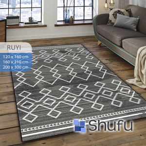 Shufu Premium Flannel Carpet Modern Abstract Pattern Area <b>Rugs</b> Set Anti-Allergic Anti-Slip TPR Backing Home Use Machine Made - Product Image 1