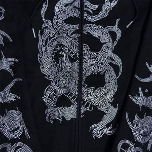 Sweat à capuche tendance pour hommes avec strass Pull en polaire à manches longues pour vêtements de rue - Product Image 6