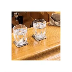 Dessous de verre à thé texturé en corne de buffle Dessous de verre carrés ronds par artisanat en croissant - Product Image 6