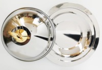 Plat de service en métal moderne pour restaurant avec couvercle, personnalisable avec logo, en acier inoxydable, compatible lave-vaisselle et four, pour plats chauds