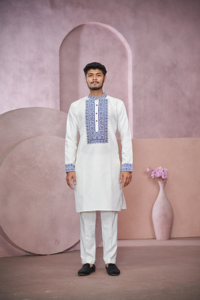 Noor-e-Neel jacquard diseñador kurta - Product Image 2