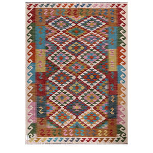 Alfombra Kilim de Maimana, Afganistán, 203 x 150 cm, Alfombras y Conjuntos Tradicionales Afganos - Product Image 1