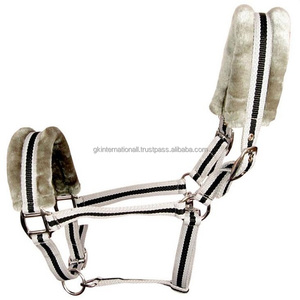 Équipement cheval personnalisé produits équestres licol de cheval en Nylon léger de luxe avec rembourrage en molleton de vison doux sur la couronne - Product Image 1