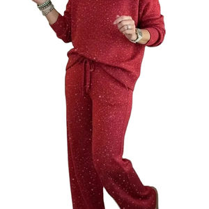 Survêtements à capuche décontractés vintage élégants 100% coton grande taille pour femmes Logo personnalisé Ensemble 2 pièces Coupe-vent respirant - Product Image 6