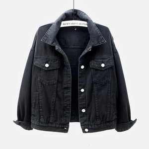 Wholesale Blank Mens Denim <b>Jacket</b> Black Denim <b>Jacket</b> with Stylish Patchwork <b>Pattern</b> - Product Image 3