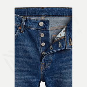 Pantalones Vaqueros de Mezclilla de Algodón Cómodos para Hombre, Color Personalizado, Corte Recto, Botón Bordado, Impermeables, Transpirables, Invierno, Venta al por Mayor, Personalizados - Product Image 4