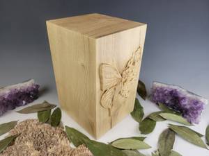 Urna Funeraria para Mascotas, Diseño de Mariposa, para Perros Adultos, Urnas de Madera Hechas a Mano para Gatos con Foto - Product Image 2