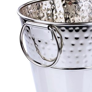 Seau à glace en acier inoxydable martelé à double paroi isolé avec deux poignées articulées pour la maison, le bar, les événements | Vente en gros - Product Image 3
