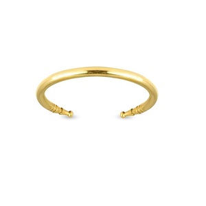 Joyería Astrológico Ajustable libre Brazalete tubo de metal Cobre puro Pesado Hecho a mano Diseño Mano Latón Oro Tambao Kada - Product Image 1