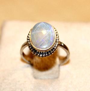 Venta al por mayor personalizado 925 Plata moda anillo hecho a mano piedra lunar Natural fiesta banda joyería de moda regalo para mujeres OEM disponible - Product Image 5