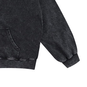 Sweat-shirts à capuche zippés pour hommes, lavage à l'acide, coupe régulière, logo personnalisé, fabrication professionnelle, écologiques, respirants - Product Image 6