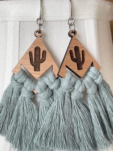 Handmade Weave Macrame <b>Earrings</b> Cotton Thread Leaf Fringe <b>Tassel</b> <b>Earrings</b> Wedding Jewelry Women Accessories OEM - Product Image 4