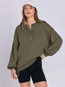 Sweat-shirt oversize pour femme, demi-zip, sweat-shirt court en polaire, sweat-shirt à fermeture éclair quart, tenues de mode automne 2025 - Product Image 3