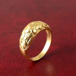 Fenny 18K plaqué or prêt à expédier sans ternissure rétro rugueux martelé bague à la mode pour les femmes bijoux en gros - Product Image 4