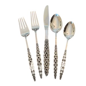 Ensemble de 3 couverts en acier inoxydable idéal pour la cuisine, la table et la salle à manger à usage domestique, couverts finis plaqués couleur argent à long manche - Product Image 2