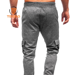 Basic SweatMen's Active Men Fitness Joggers Pantalones de chándal Cremalleras Bolsillos Secado rápido Transpirable Material de algodón para hombres Pantalón de chándal - Product Image 3
