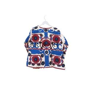Latest Collection High Quality Eco-Friendly Handmade Suzani Embroidery Button Detail 100% Cotton Knitted <b>Quilted</b> Breathable - Product Image 6