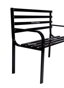 Banc de jardin en métal noir de conception professionnelle pour la maison hôtel jardin extérieur parc sièges banc de patio mobilier extérieur et intérieur - Product Image 2